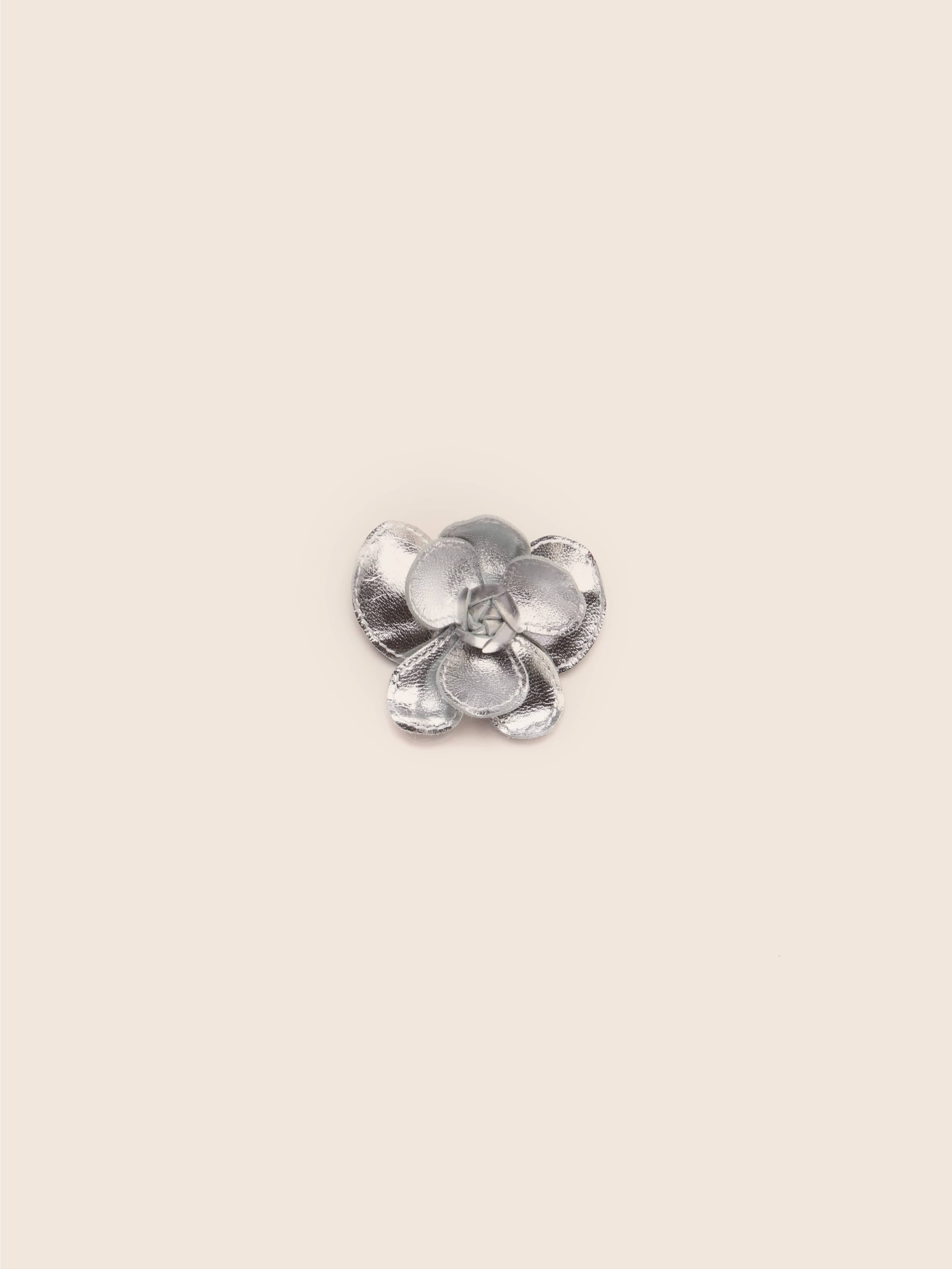 Stitch Flower Clip Silver