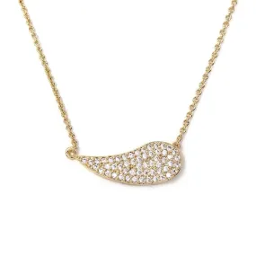 Stylish Cubic Zirconia Teardrop Bar Necklace Gold Plated