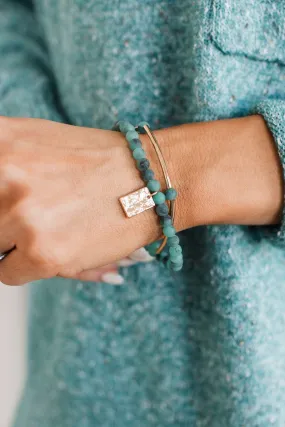 Stylish Situation Beaded Bracelet- Turquoise