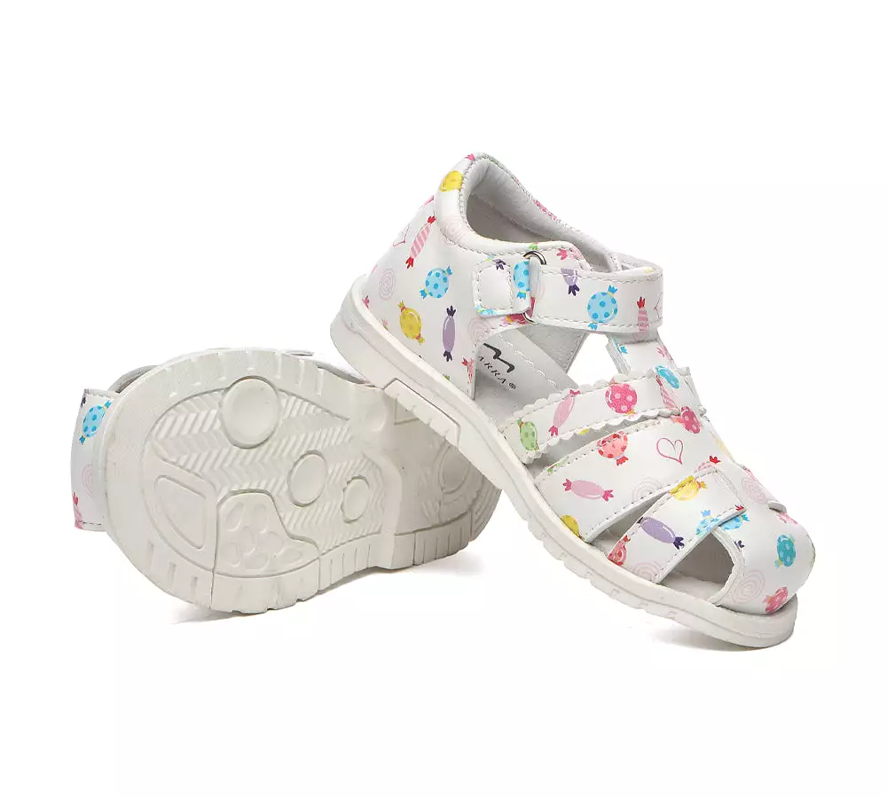 TARRAMARRA Kids Hoop And Loop Roma Candy Girls Sandals