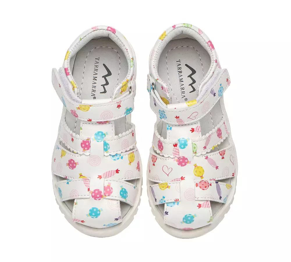 TARRAMARRA Kids Hoop And Loop Roma Candy Girls Sandals