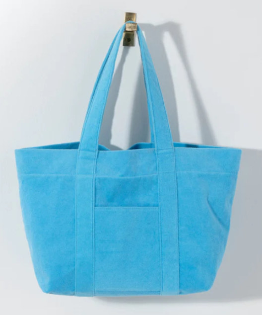 Terry Cloth Tote Bag - Turquoise