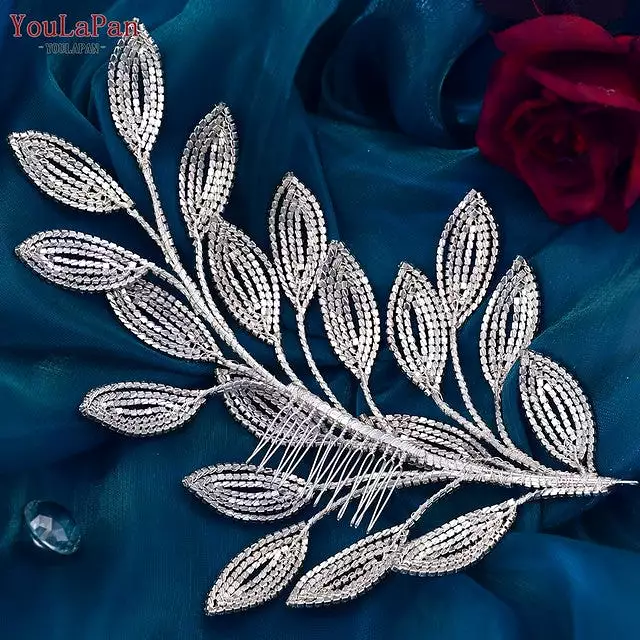 TOPQUEEN HP452 Bridal Tiara Wedding Comb Hair Accessories Crystal Women Headpiece with Comb Rhinestone Pageant Headdresses - S46