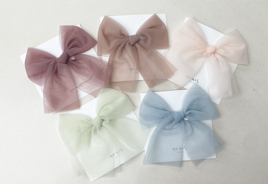 Valentina Matching Colour Bow Clip or elastic headband