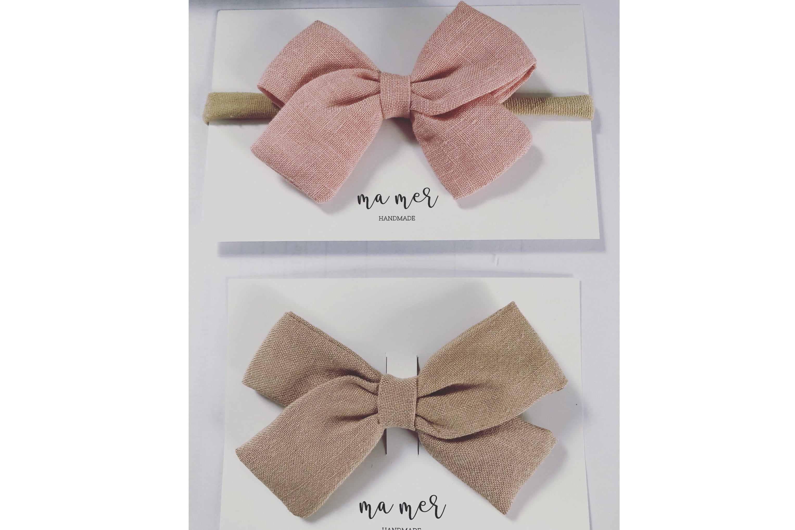 VALERIA BOW - handmade item: 12 colours available: hair bows clip or elastic headbands