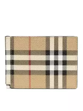 VINTAGE CHECK MONEY CLIP WALLET