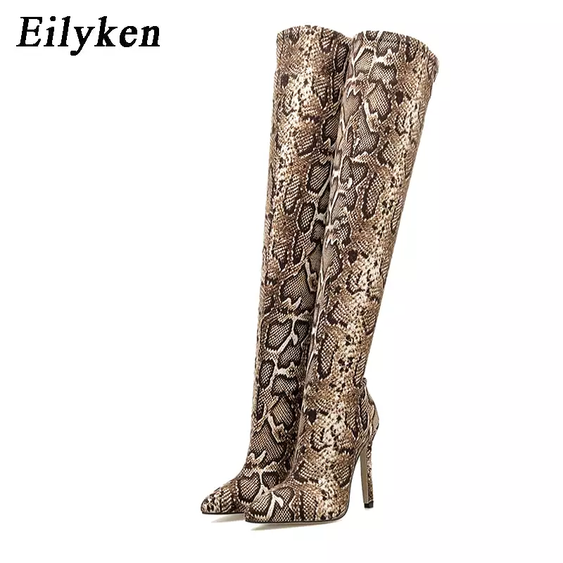 Winter Over The Knee Women Stretch High Heel Slip On Shoes Pointed Toe Long Boots Botas de mujer