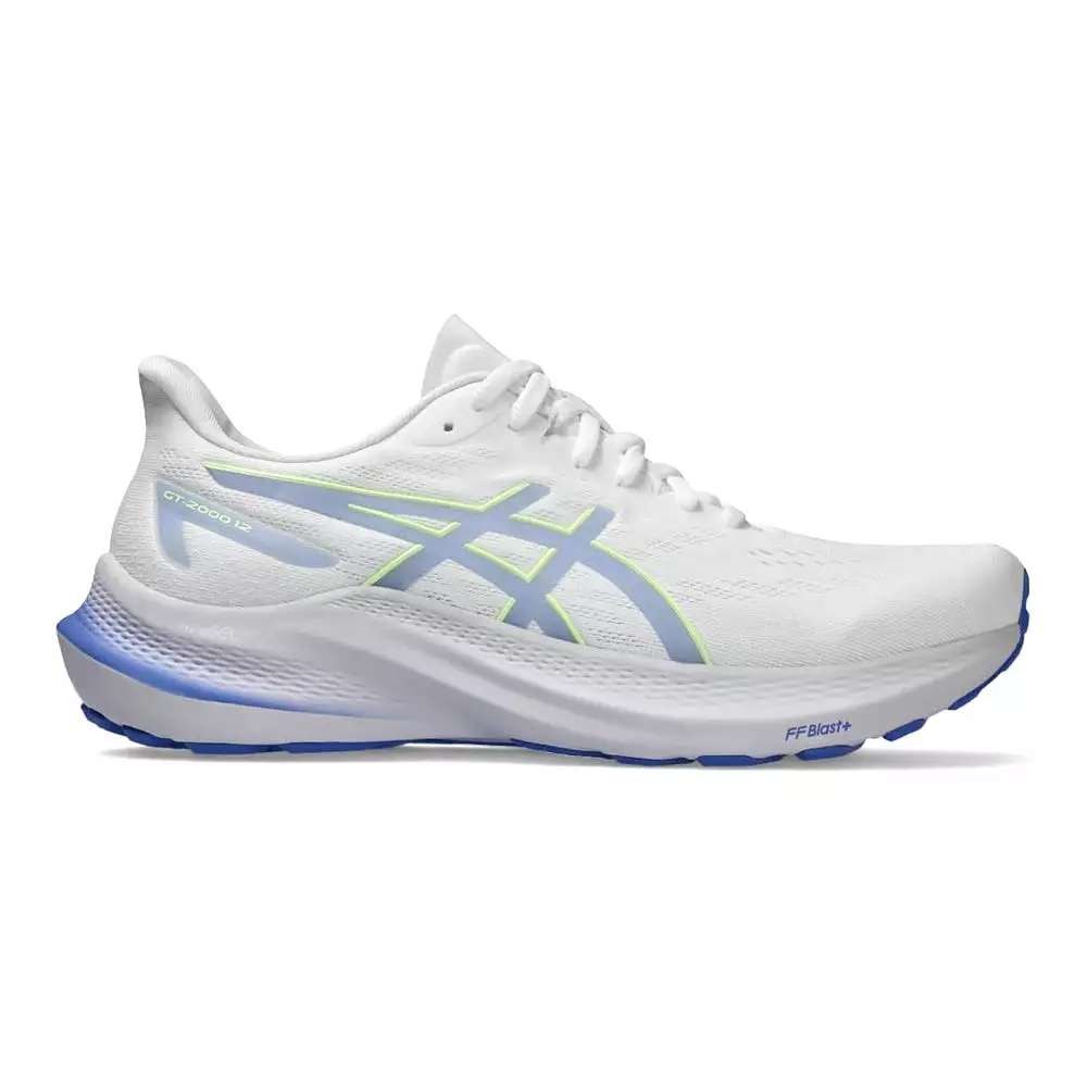 Women's Asics GT-2000 12, White/Sapphire, 7 B Medium