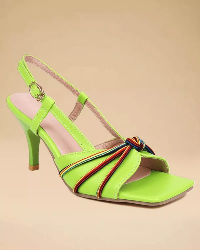 Women's Fashion Daily Color-Blocking Adjusting Buckle Sandals